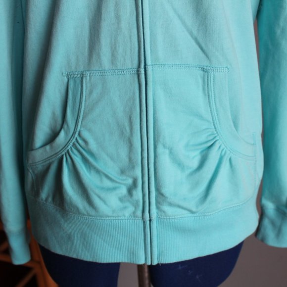 Blue Full Zip Hooded Long Sleeve Jacket ~M~ - Picture 3 of 7